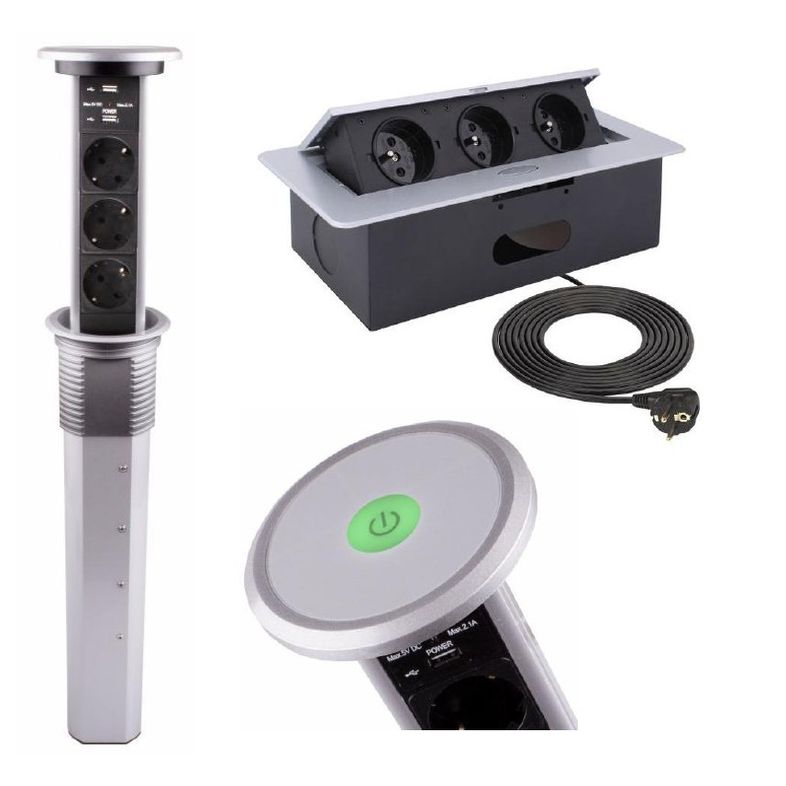 Design Light výklopné vestavné elektro zásuvky