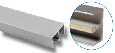 SISO Glass- lišta horní dvojitá hliník 2 m