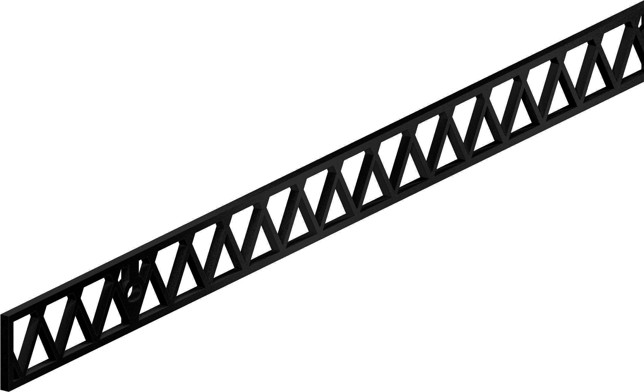 ROC DESIGN - horní kolejnice S01 ocel černá mat 195 cm, délka:195 cm