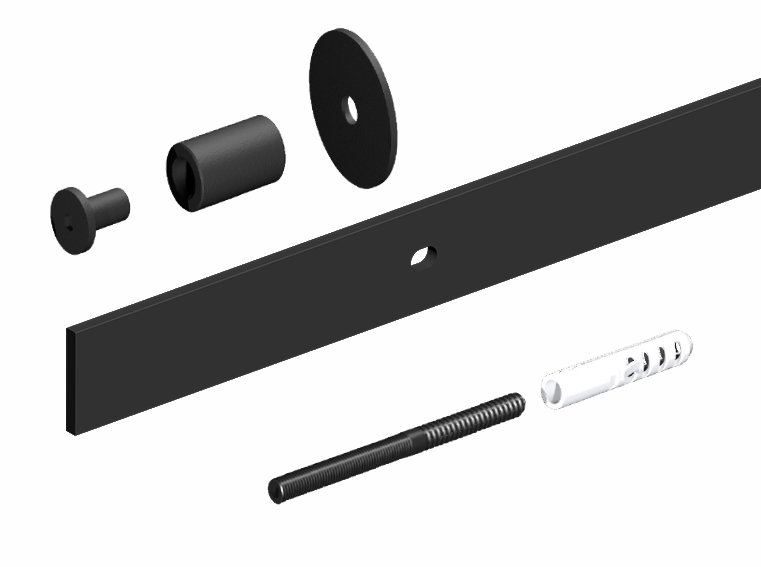 ROC DESIGN kolejnice černá mat, délka:240 cm