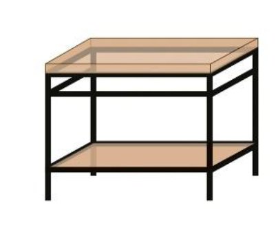 K20 systém koupelnový stůl černý mat, rozměr:1100x810x500 mm