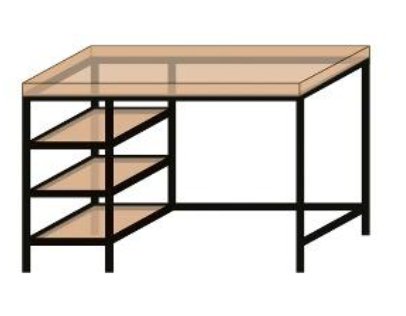 K20 systém pracovní stůl černý mat, rozměr:1500x800x600 mm