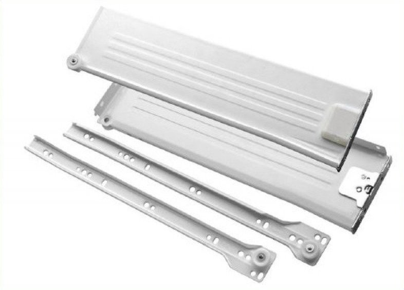 Kolečkový výsuv s bočnicí 150mm, barva:Bílá Délka:500 mm