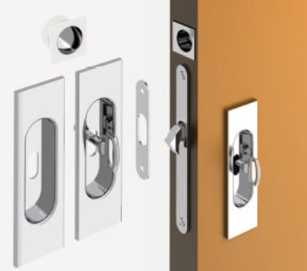 Zámek S - LOCK na klíč s obdelníkovými mušlemi , barva:Nikl kartáč