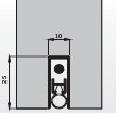 Těsnící prahy na dveře automatické ELLEN MATIC EXTRA, délka:630mm