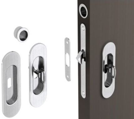 Zámek S - LOCK na klíč s oválnými mušlemi , Barva:Chrom