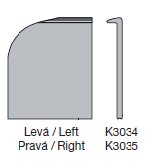 Lišty na pracovní desky Krono 28 mm, Typ:zakonč. L