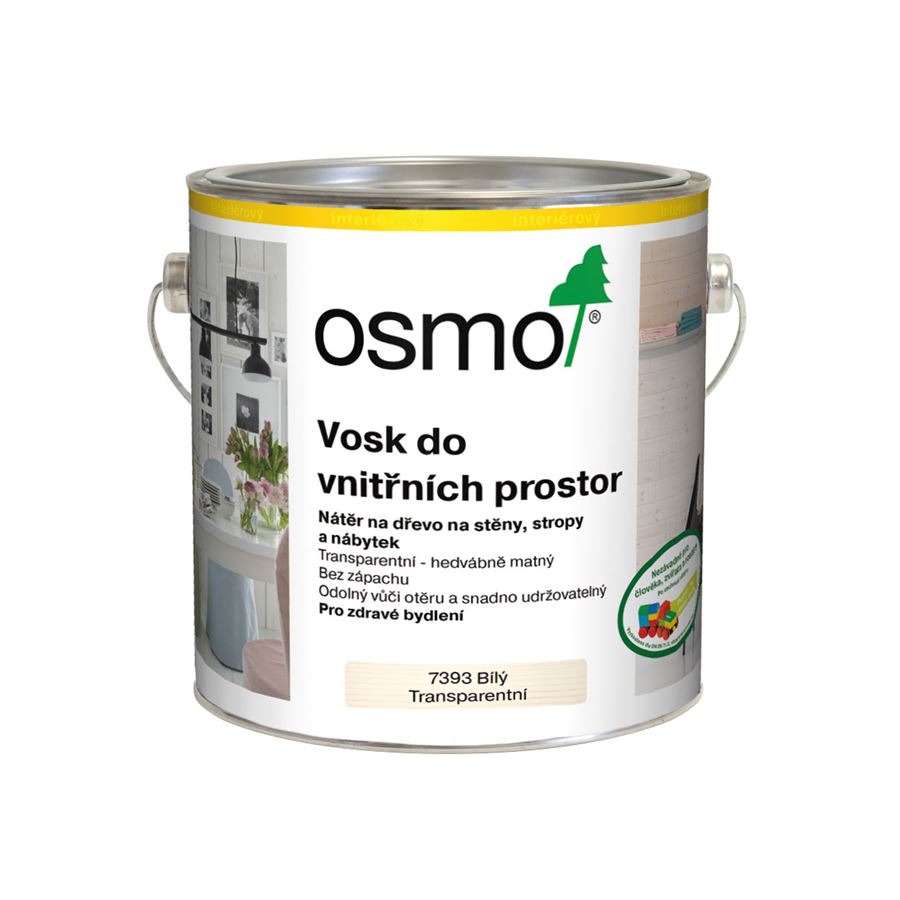 OSMO vosk do vnitřních prostor, Barva:bílá transparentníobjem:2,5l