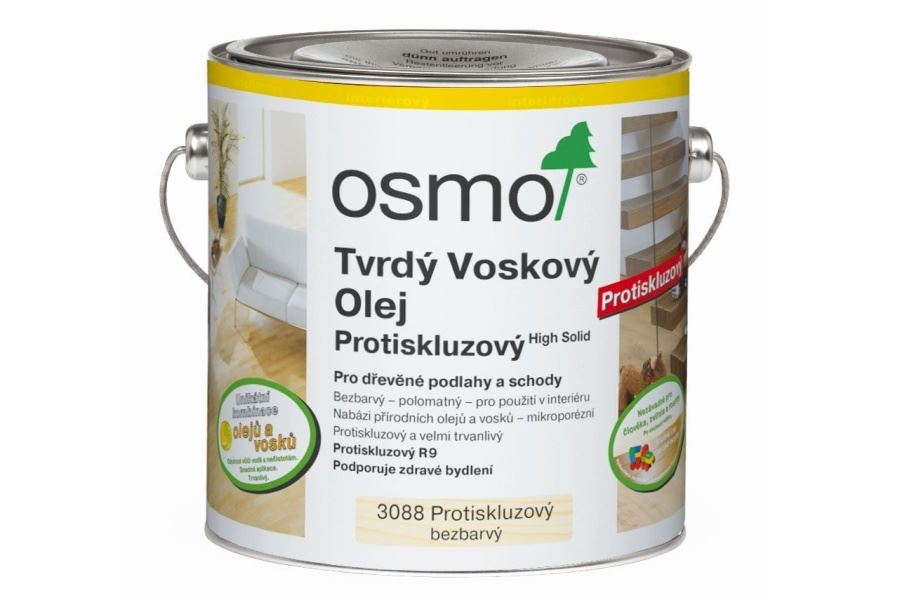 OSMO tvrdý voskový olej protiskluzový, Barva:bezbarvý polomat protiskluzobjem:2,5l