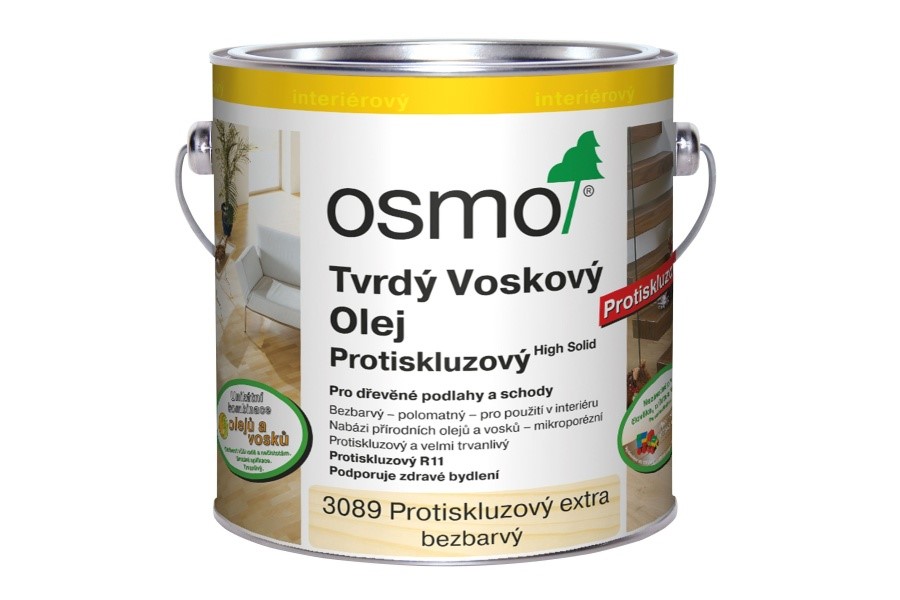 OSMO tvrdý voskový olej protiskluzový, Barva:bezbarvý polomat protiskluz extraobjem:2,5l