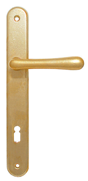 Element štítové dveřní kování klika/klika lesklá mosaz, rozteč:dosický klíč 72 mm