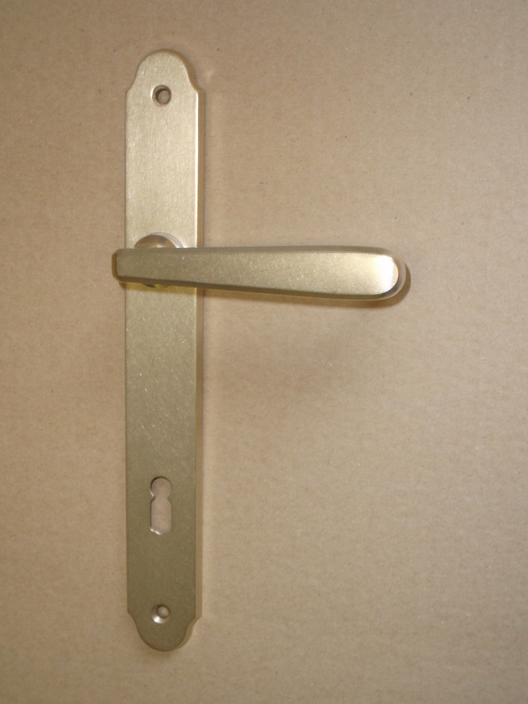 Individual štítové dveřní kování klika/koule lesklá mosaz, rozteč:dosický klíč 90 mm