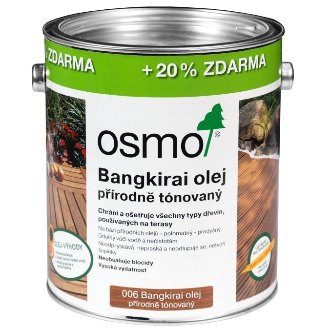 OSMO terasový olej bangkirai přírodní 006, objem:3l