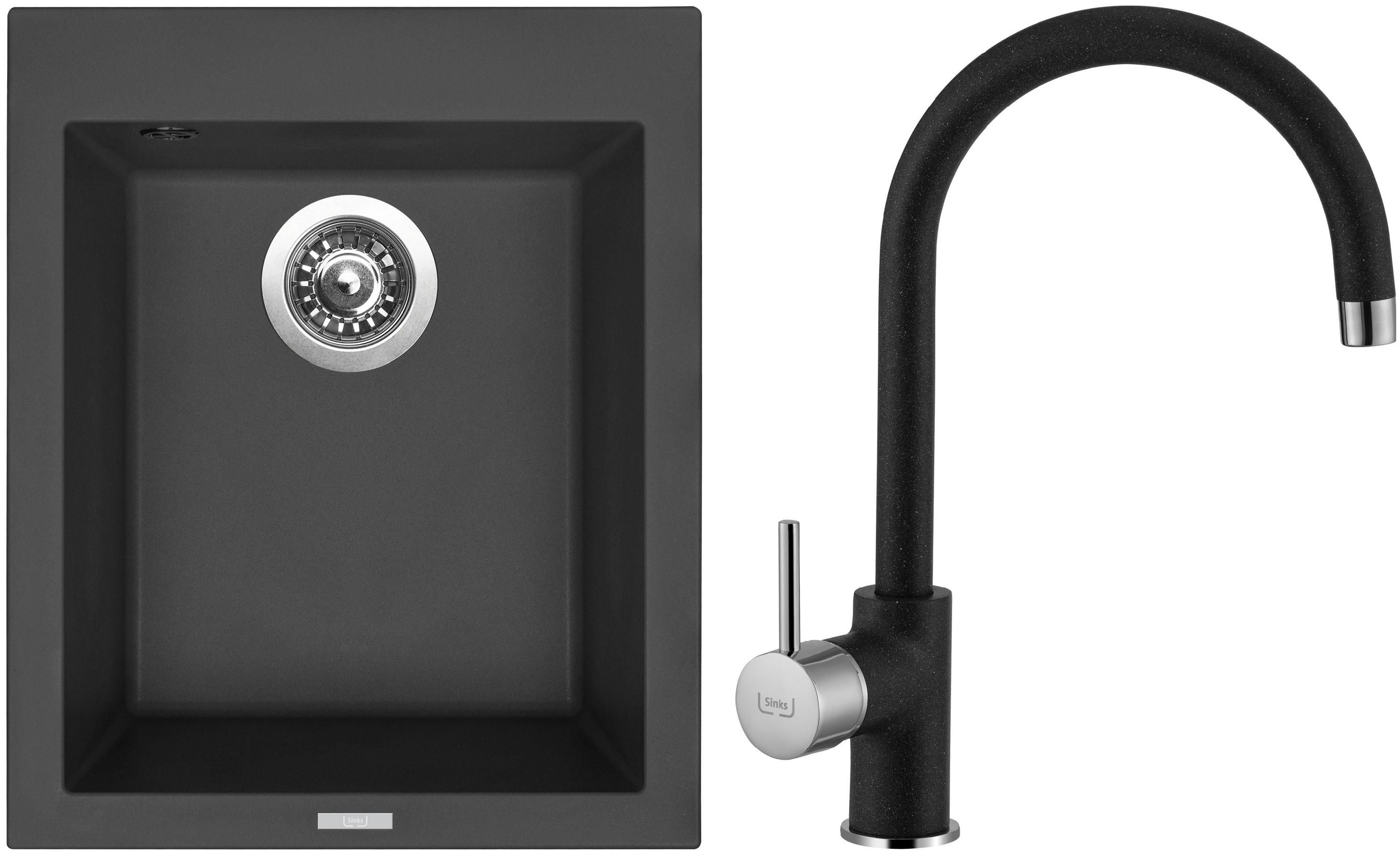 Sinks CUBE 410 akční set pureblack + VITALIA pureblack