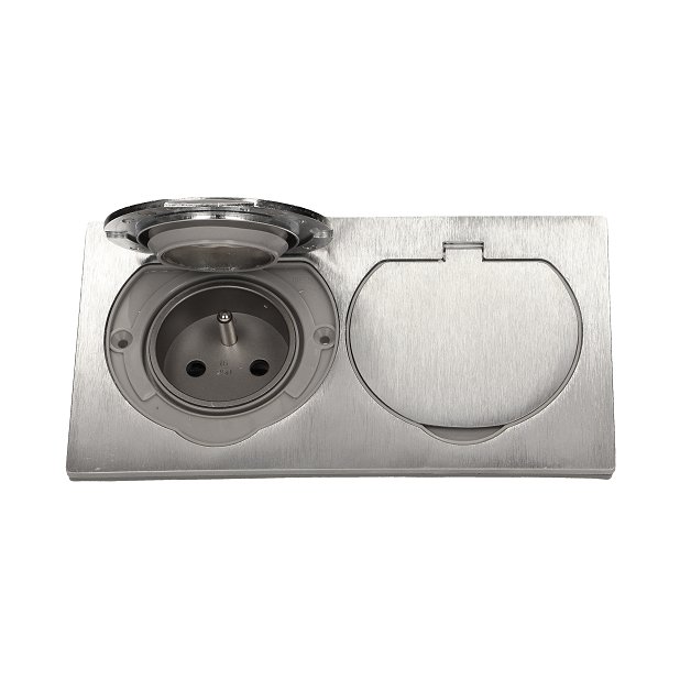 ORNO zásuvka elektro exteriérová zápustná-2x zásuvka + kabel IP55 nerez