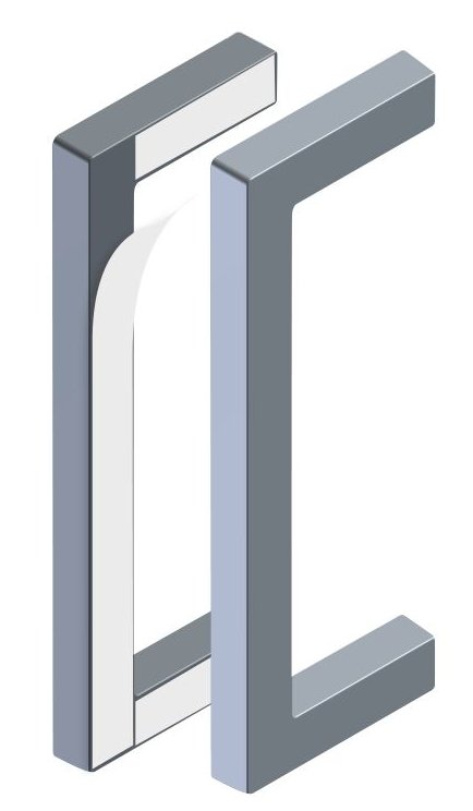 Úchytka samolepící pro skleněné dveře hliník