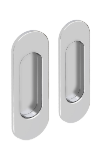 Úchytka mušle oválná pro posuvné dveře 125 x 33 mm nikl kartáčovaný - 2 ks