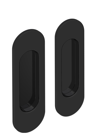 Úchytka mušle oválná pro posuvné dveře 125 x 33 mm černá - 2 ks
