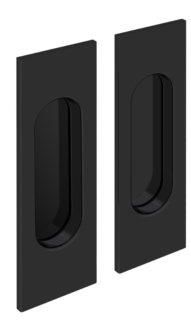 Úchytka mušle obdelníková pro posuvné dveře 125 x 33 mm černá - 2 ks