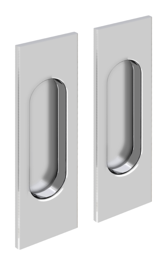 Úchytka mušle obdelníková pro posuvné dveře 125 x 33 mm nikl kartáčovaný - 2 ks
