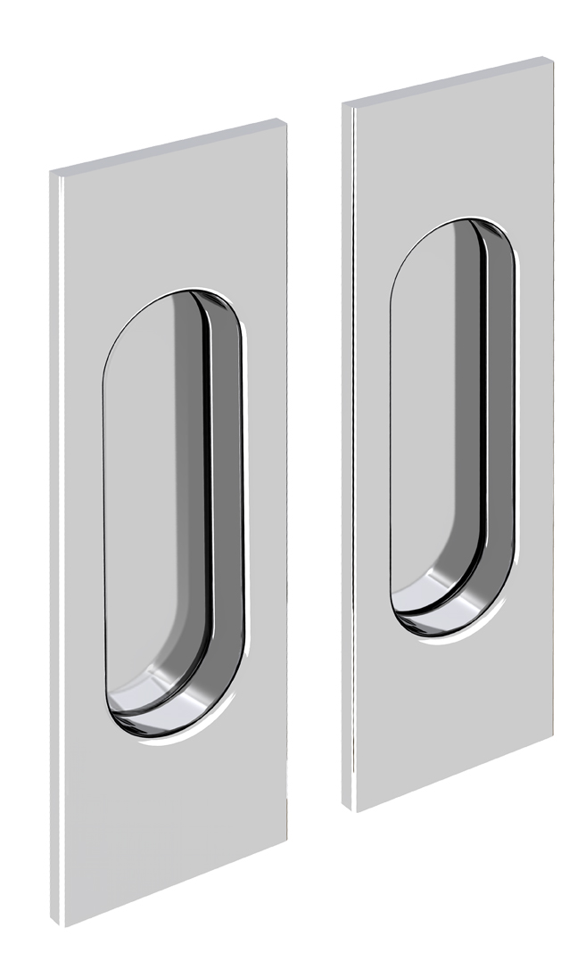 Úchytka mušle obdelníková pro posuvné dveře 125 x 33 mm chrom - 2 ks