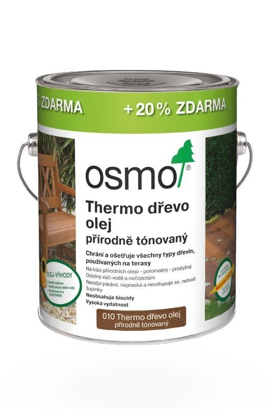 OSMO terasový olej 0,75l thermo dřevo olej 010, objem:3l