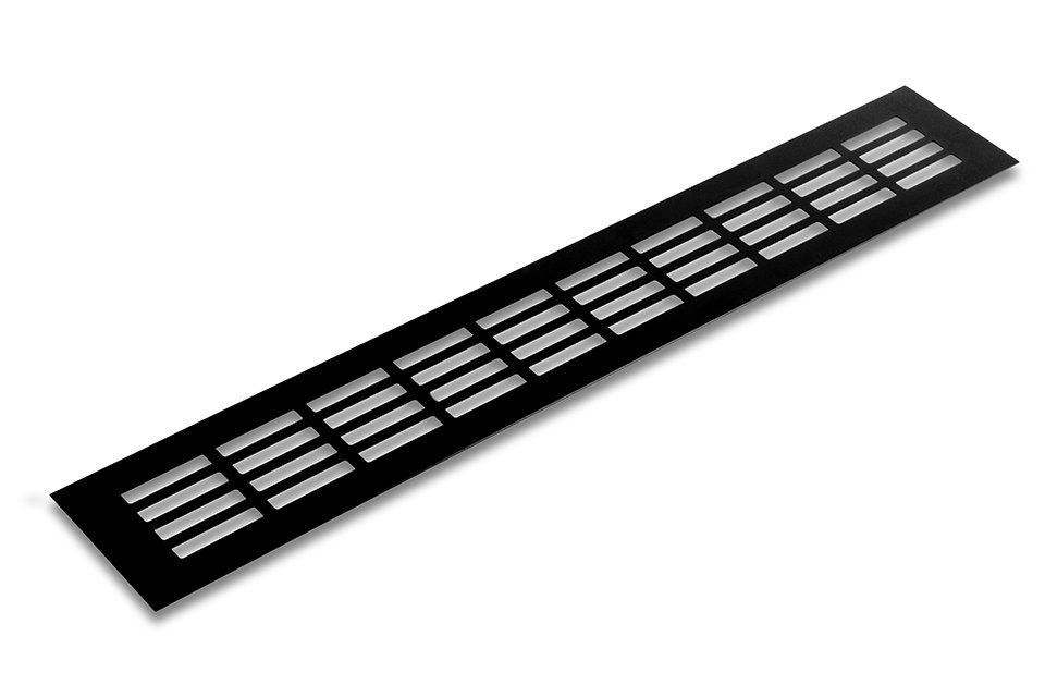 Větrací mřížka šířka 100 mm černá mat, Délka:800 mm