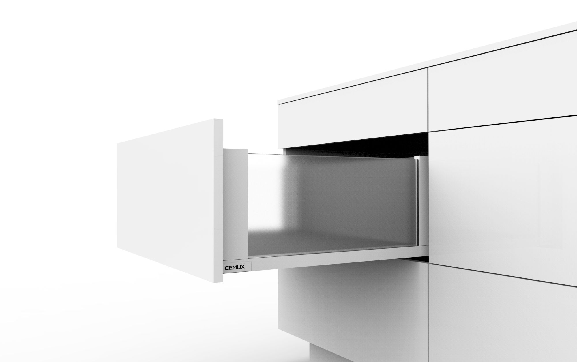 Cemux H Box SLIM skleněné bočnice bílá H199/500 mm