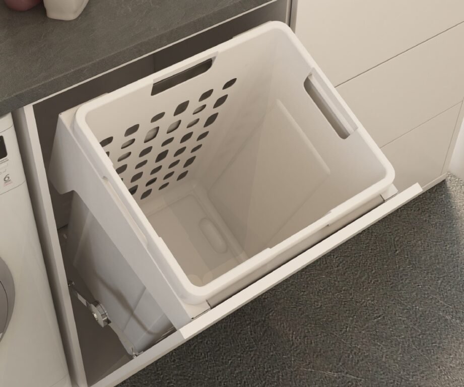 Prádelní výklopný koš 450 mm 48 L bílý