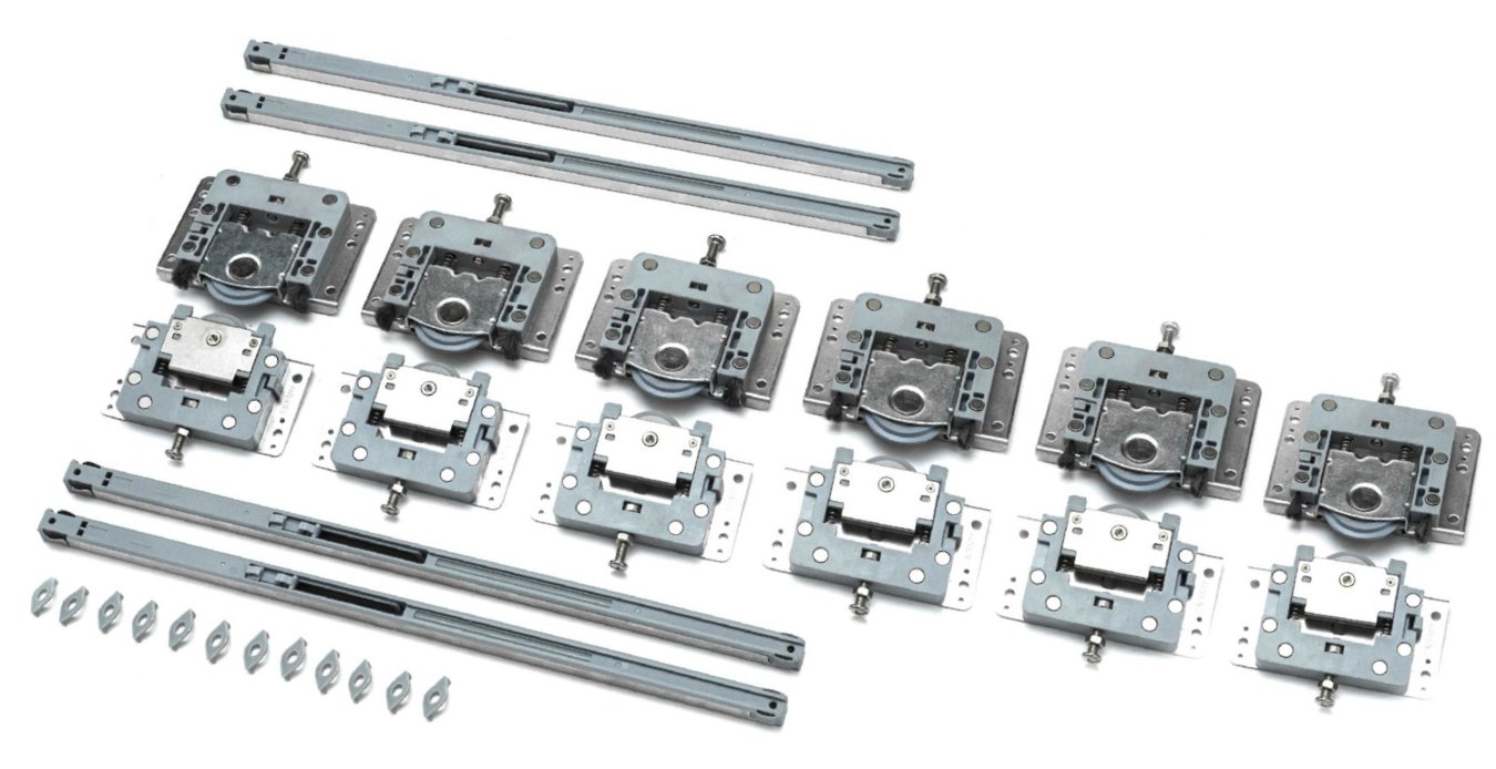 Cemux Linio TOP kování skříňové vložené dveře 50kg,3 křídla+4x tlumič