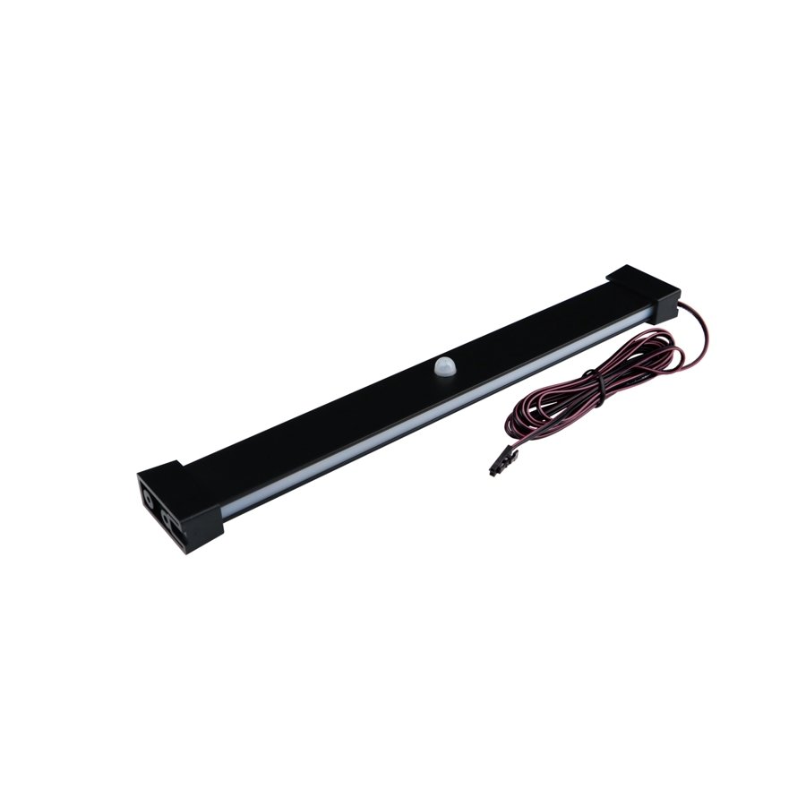 Šatní tyč s LED osvětlením čidlo PIR přívod zleva černá, Délka:950 mm