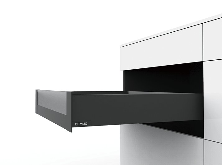 Cemux H Box SLIM vnitřní zásuvka antracit H84/500 mm čelní sklo H54 , Délka:400 mm