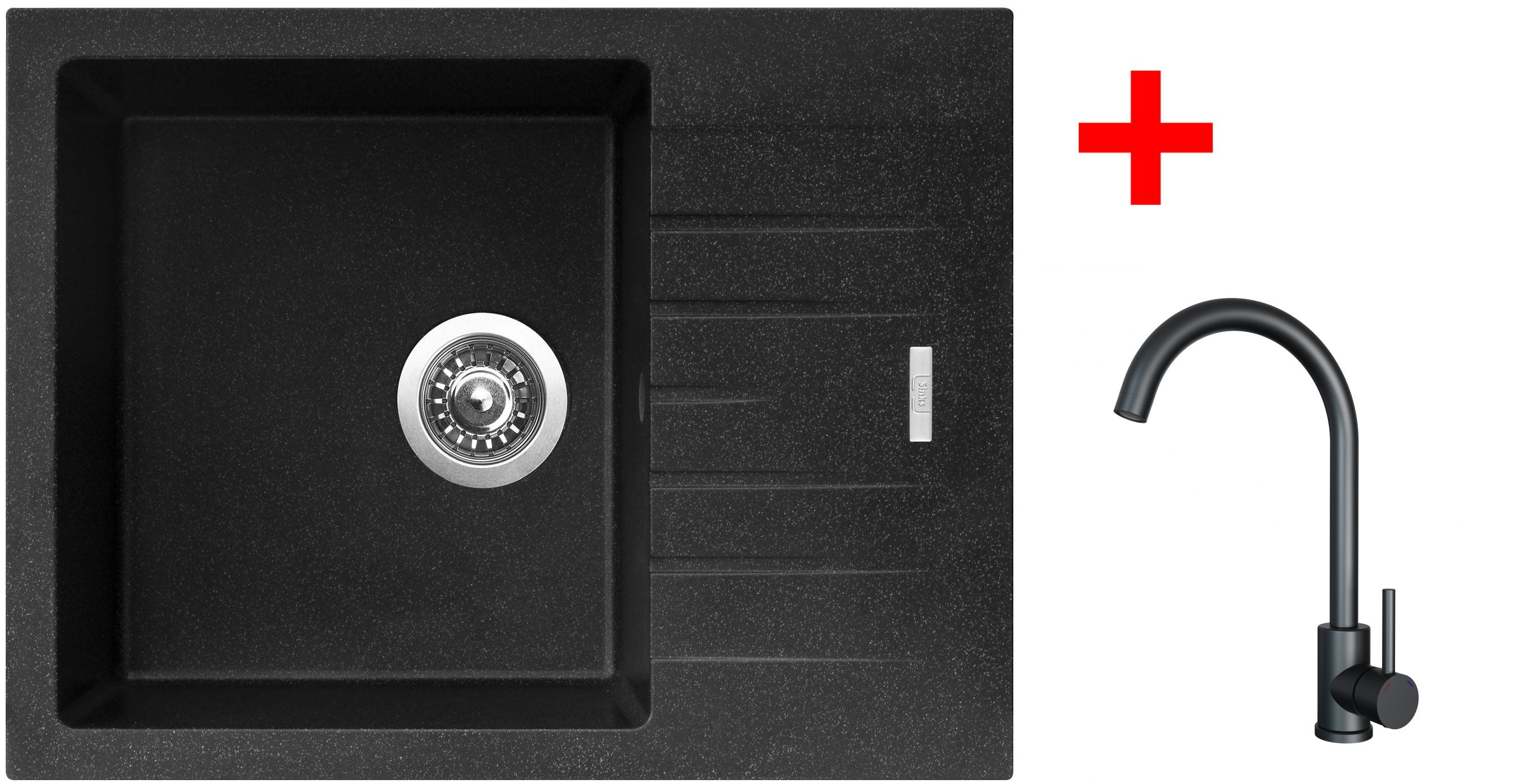 Set Sinks PERFECTO 650 + baterie ARCO černá matná