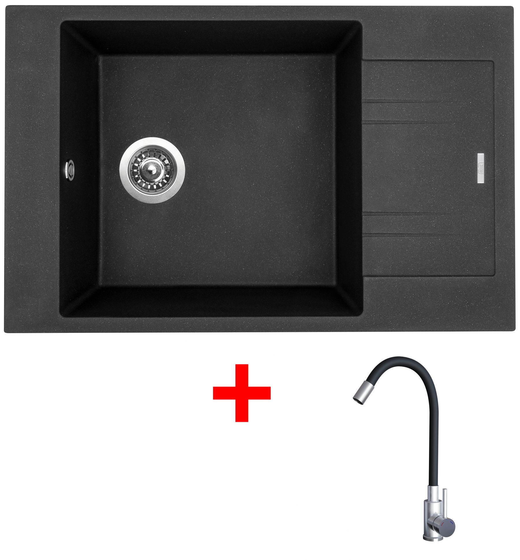 Set Sinks VARIO 780 + baterie ELASTA nerez/černá