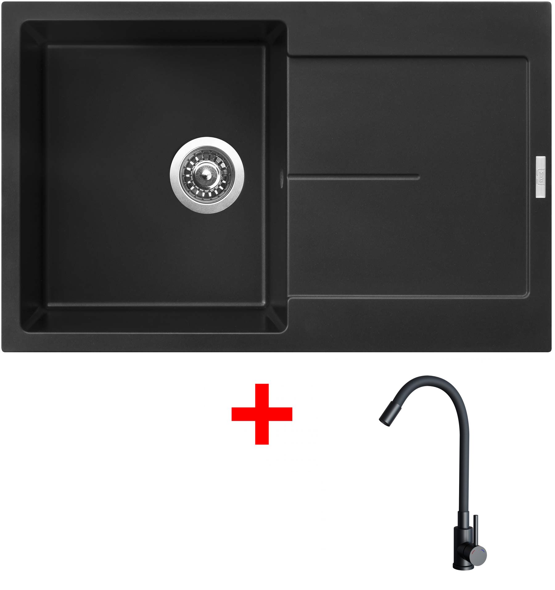 Set Sinks ULTIMA 790 + baterie ELASTA černá matná