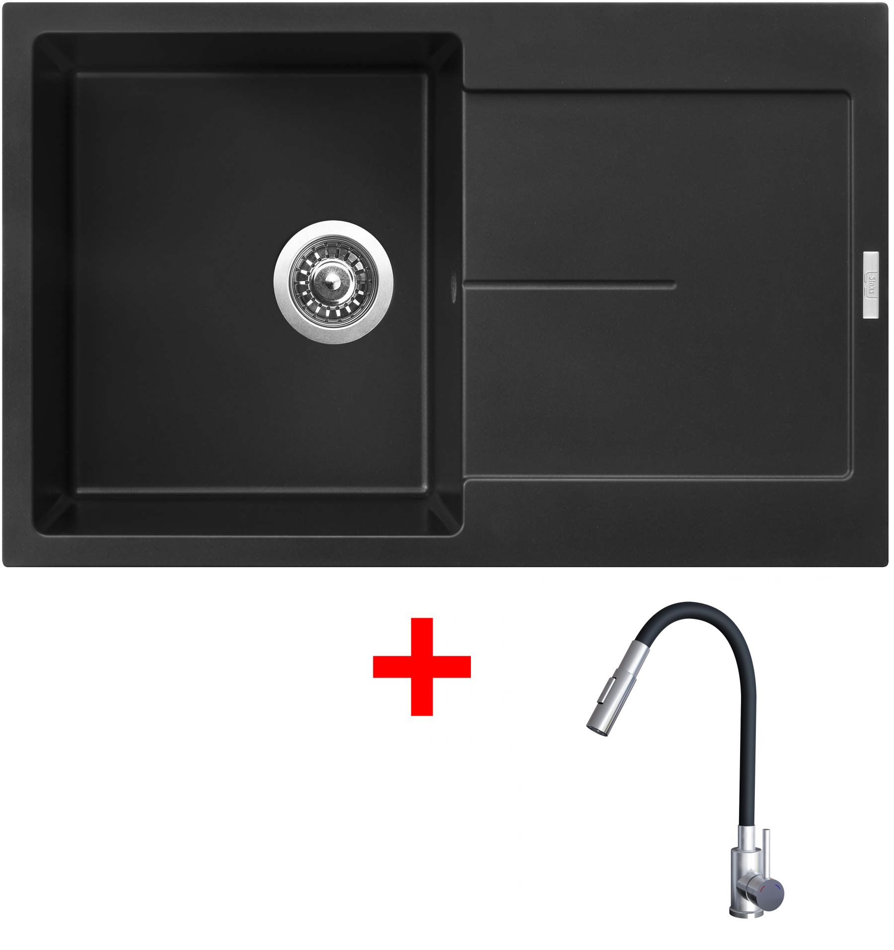 Set Sinks ULTIMA 790 + baterie ELASTA S nerez/černá