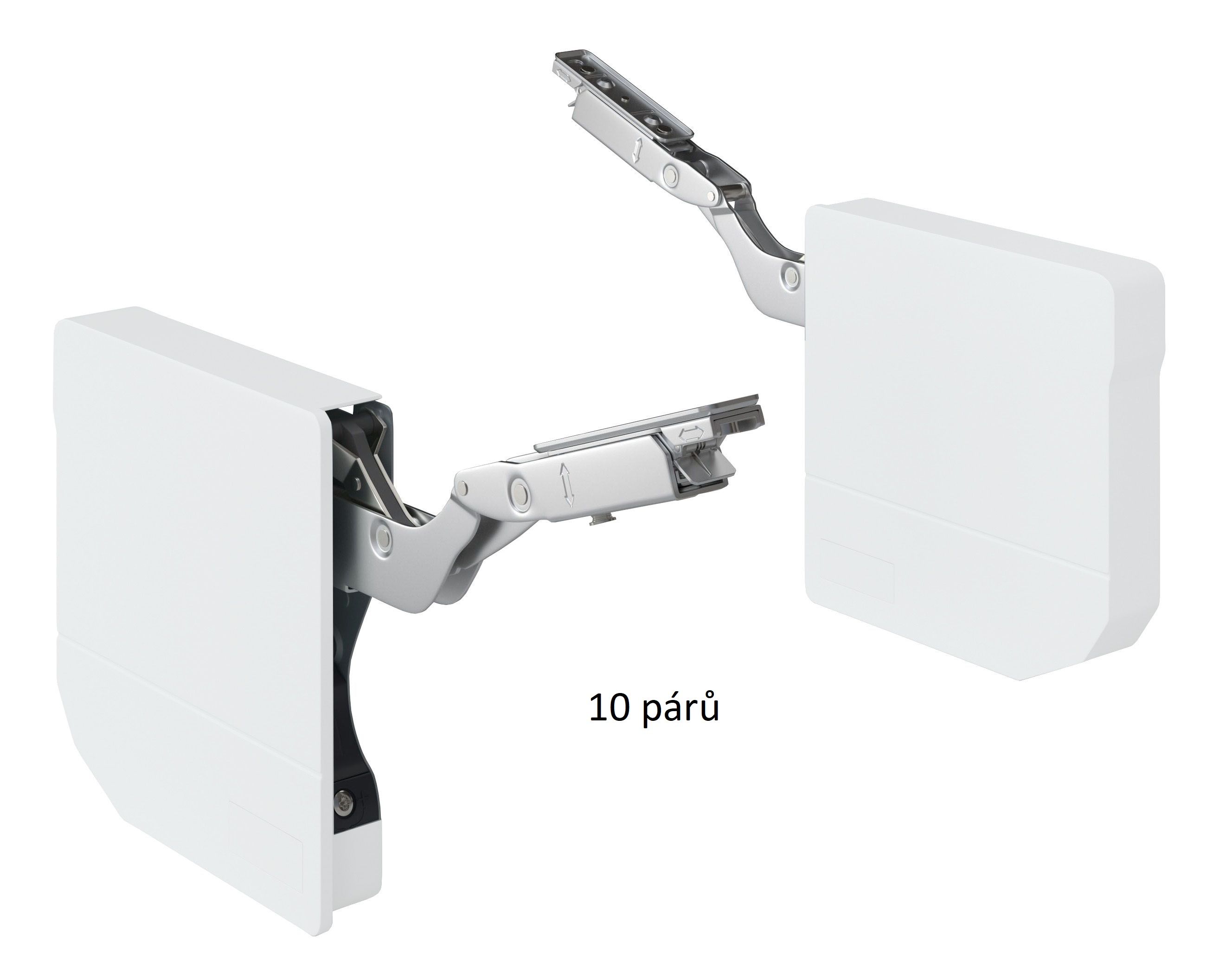 Cemux LIFT C silný výklop dvířka 400-500mm sada 10 párů bílý