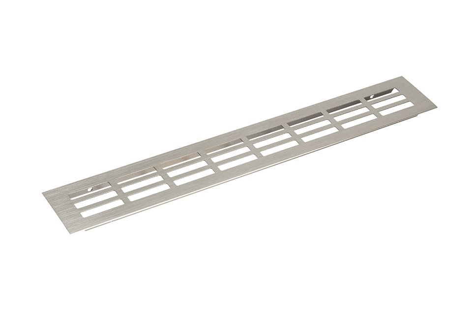 Větrací mřížka hliníková š. 60 mm - imitace nerezi, Délka:600mm