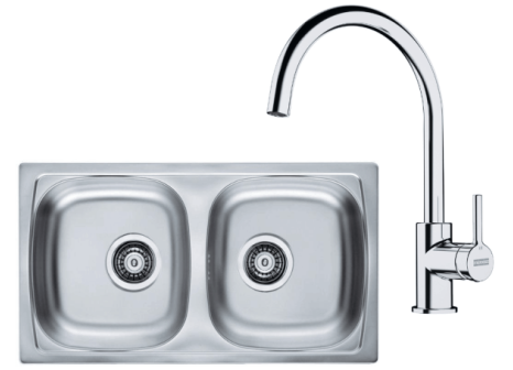 Nerezový dvojdřez + baterie