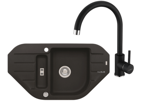 Tektonitový rohový dřez + baterie