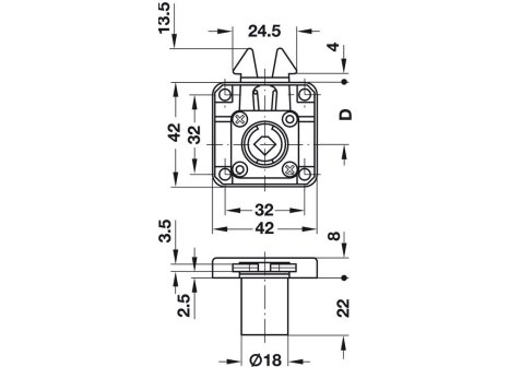 zámek Symo roletový nikl - komplet