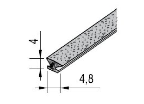 Kartáč dorazový s lepidlem 4,8 x 4 mm šedý