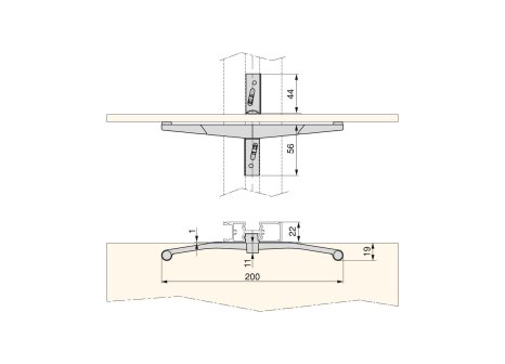 ZERO sada držáků pro skleněnou polici černá mat