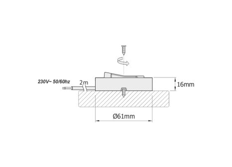 LED vypínač pro vrchní montáž