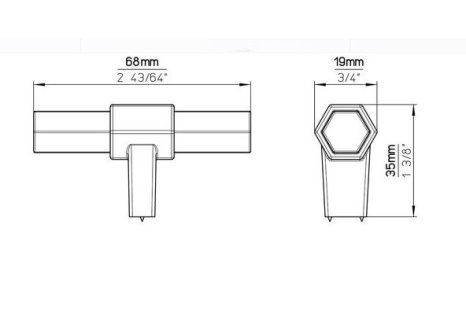 Úchytka Silvie dřevěná dub lakovaný/černá matná
