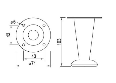 Soklová nožka NZ 09 výška 100 mm