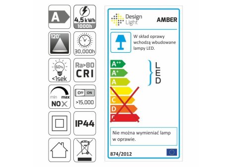 LED koupelnové světlo AMBER chrom