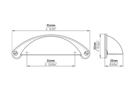 Úchytka Erin železo broušené 64 mm
