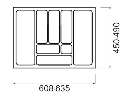 Příborník KLASIK 635 x 490 mm šedý