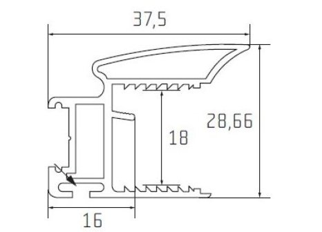 Úchytková lišta S11N délka 3,2 m